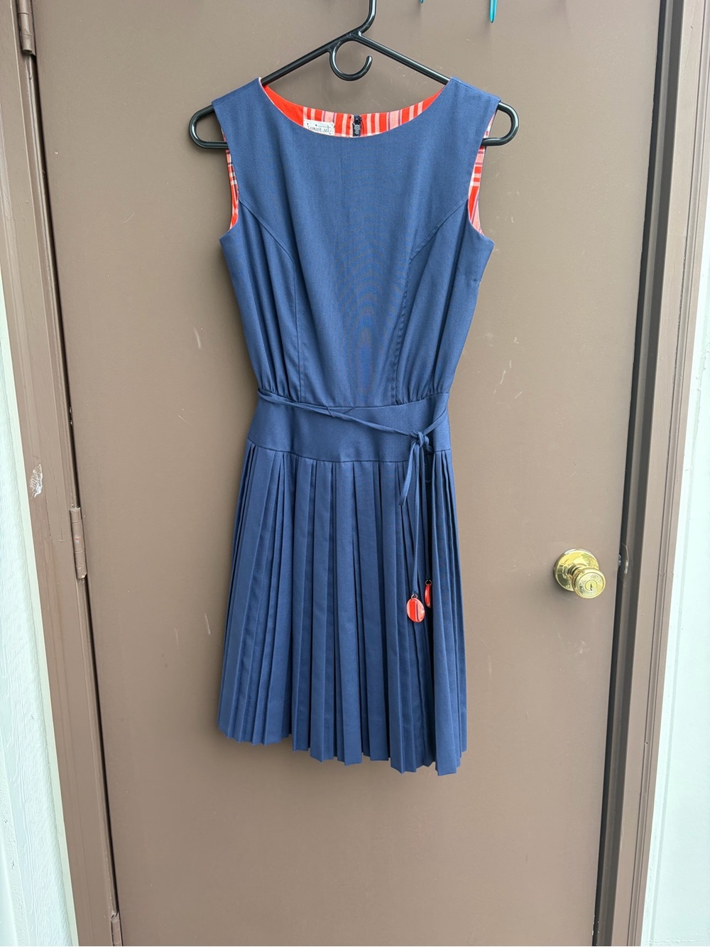 Vintage 50s-60s Navy Pleated Dress